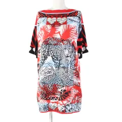 【ドンドン見直し】未使用品 HERMES エルメス 3E2827D3 JUNGLE LOVE ジャングルラブ チュニック／ワンピース レッド 38 伊製 レディースのサムネイル