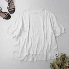 ◯ homspun ホームスパン コットン 綿 100％ リブ使い ドルマン カットソー  半袖 Tシャツ 日本製 /26Nのサムネイル