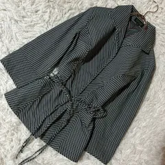 SONIA RYKIEL ウエストリボンブラウス ブラック 32 ストライプ柄のサムネイル