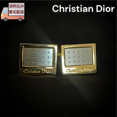 Christian Dior クリスチャンディオール カフス カフリンクス スクエア型 ドット柄 シルバー × ゴールドのサムネイル