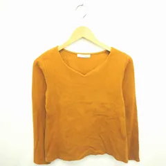 サルーン saloon カットソー Tシャツ Vネック 綿 コットン 長袖 38 茶 ブラウン /TT7のサムネイル