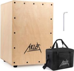 AKLOT Cajon, Box Drum, Wooden Percussion Instrument with Case, Adjustable Snare Drum, Suitable for Beginners and Professionals (30.5 x 30.5 x 45.7cm)