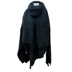 未使用品☆MM6 Maison Margiela メゾンマルジェラ 22AW S62GP0077 オーバーサイズ ダメージ加工 マフラー付 ニット グリーン S 正規品のサムネイル