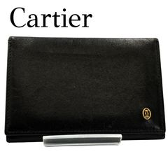 Cartier マストドゥ カーフスキン カードケース 黒 Cartier マストドゥカルティエ カードケース カーフ 黒 ヴィンテージ