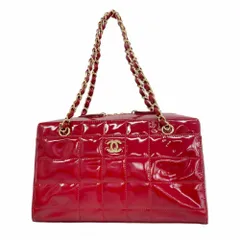 シャネル(Chanel) シャネル ショルダーバッグ チョコバー チェーンショルダー パテントレザー レッド レディースのサムネイル