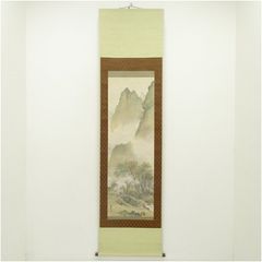 渓月筆 四季花 肉筆絹本掛軸 掛け軸 床の間 書 おしゃれ 絵画 表具
