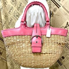 COACH かごバッグ 】ストローバッグ バタフライモチーフ付き - メルカリ