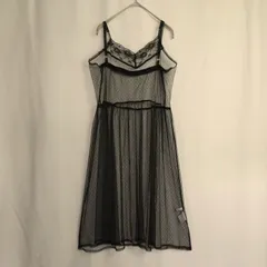 M1-04070【Women】RETRO GIRL（レトロガール）チュールワンピ（M）/黒 ドット柄 HT-夏のサムネイル