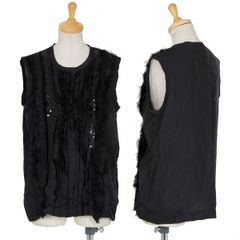 tricot COMME des GARÇONS フリンジ装飾 ノースリーブ 黒 - メルカリ