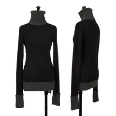 ドルチェ&ガッバーナDOLCE&GABBANA リブ切替タートルネックカットソー 黒グレー40のサムネイル