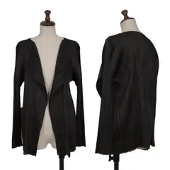 プリーツプリーズPLEATS PLEASE プリーツカラーステッチボタンレスジャケット 黒3のサムネイル