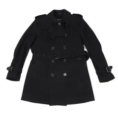 バーバリー ブラックレーベルBURBERRY BLACK LABEL メルトンウールライナー着脱ハーフコート 黒Mのサムネイル