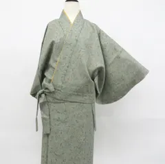 【一輝堂】小紋 二部式 洗える着物 唐花 身丈約59.5cm 裄丈64.5cm 着物 美品 26z07-3636のサムネイル