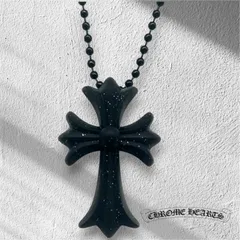 CHROME HEARTS クロムハーツ ラバー グリッター スモールCHクロス RUBBER SML CH CROSS シリコン ネックレス アクセサリー ブラック ラメ ★保証書★のサムネイル