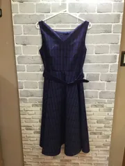 【B3-43】◇an another angelus サイズF ワンピース　タータンチェック柄　ブルー・レッド・ブラックのサムネイル