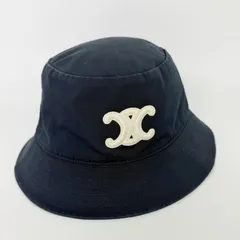 【中古】CELINE セリーヌ トリオンフ バケットハット 帽子 コットン ネイビー ヴィンテージ レディース HIBUOCHI VINTAGE hboc260703a18のサムネイル