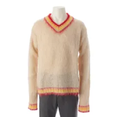 マルニ 23AW FUZZY WUZZY モヘア Vネック カレッジ ニット  セーター トップス CVMG00Q7Q0 アイボリー 48【中古】のサムネイル