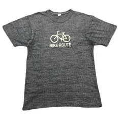 ENTRY SG エントリーエスジー Tシャツ 半袖 メンズ XLサイズ 杢グレー 綿100% 自転車 プリント バイク ルート 吊り編み 日本製のサムネイル