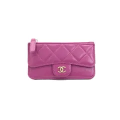 シャネル CHANEL 財布 コインケース 小銭入れ パープル ゴールド ココマーク フラグメントケース クラシック ジップ コインパース カードケースのサムネイル