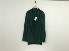 新品未使用本物バルマンBALMAINコットンリネン麻ドレープデザインニットセーター長袖TシャツロンTメンズサーフアメカジストリートミリタリービジネススーツモードドレスゴルフグリーン緑Sポルトガル製のサムネイル