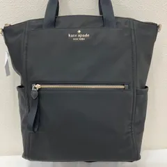 Y6135【良品】 kate spade　ケイトスペード　 ハンドバッグ　3way　ショルダーバッグ　 リュック　ブラック系　黒　ナイロン　 無地　ロゴ　キャリーオン　チェルシーコンバーチブルバックパック　レディースのサムネイル