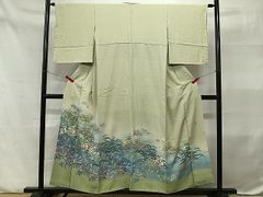 平和屋着物○男性 本場大島紬 白大島 100亀甲 総詰め 正絹 逸品