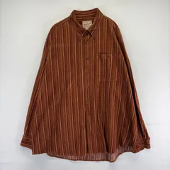 古着 ウールリッチ WOOLRICH コーデュロイ 長袖シャツ 胸ポケット 大きいサイズ 2XL  ブラウン系 ストライプ メンズのサムネイル