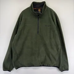 古着 ティンバーランド Timberland フリースジャケット ハーフジップ プルオーバー トレーナー ワンポイントロゴ 2XL  グリーン系 メンズのサムネイル