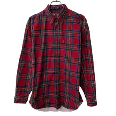 90s CHAPS RALPH LAUREN 長袖 チェックシャツ M レッド チャップスラルフローレン ボタンダウン 90年代 チェック柄 春物 a807-5526のサムネイル