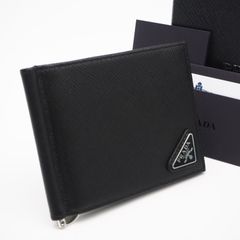 極美品】プラダ サフィアーノ 三角プレート マネークリップ