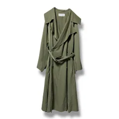 ISSEY MIYAKE イッセイミヤケ トレンチコート ロングコート フレアコート アウター  ビッグシルエット オーバーサイズ レディース サイズM カーキ 春 ゴーゴー古着久喜倉庫店 12 No.K2374のサムネイル