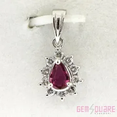 PT850 ルビー ダイヤモンド ペンダントトップ ネックレストップ ヘッド R0.39 D0.31 1.53g 仕上げ済のサムネイル