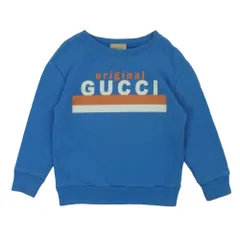 GUCCI グッチ 627964 XJC7C キッズ ロゴ プリント スウェット トレーナー コットン イタリア製 ブルー系 4 (110/56)【中古】のサムネイル