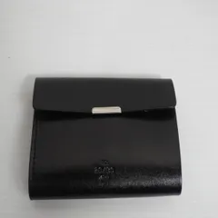 美品 20/80 TWENTY EIGHTY TOCHIGI LEATHER FOLDED WALLET WITH FLAP 三つ折り 財布 ミニマム ウォレット 栃木 レザー 黒 4430Q★2のサムネイル