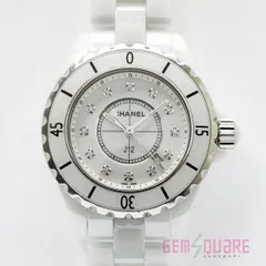 CHANEL シャネル J12 ダイヤ レディース 腕時計 白セラ クォーツ 中古 H1628のサムネイル