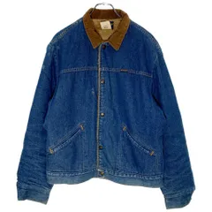 90年代 USA製 Wrangler ラングラー デニムジャケット インディゴブルー(メンズ 44)中古 古着 X3525のサムネイル