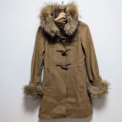 美品】キヨコタカセ チャイニーズラクーン ダッフルコートブラウン 