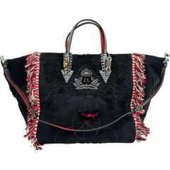 【Christian Louboutin/クリスチャンルブタン】395183  2WAY トートバッグ コットンキャンバス ブラック/マルチカラー/シルバー金具 レディース 【中古】【真子質店】【BL】のサムネイル