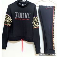 PUMA ジャージ上下セット ボルドー ブラック パンチング加工 - メルカリ