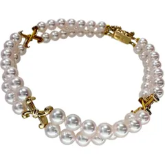 【MIKIMOTO/ミキモト】アコヤ真珠4.7~4.9mm ブレスレット K14ゴールド 14金  12.2g 16cm レディース 【中古】【真子質店】【NN】のサムネイル