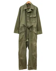 ミリタリー Military 40s US ARMY Jumpsuit ジャンプスーツ ボタンアップ 13スターボタン ヘリンボーンツイル ヴィンテージ 緑 無地 つなぎ・オーバーオール カーキ サイズ36R 104MB-629のサムネイル