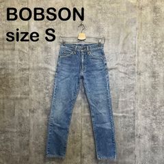 [T-1705]BOBSON 밥슨 S 데님 팬츠 청바지 블루 블루 스트레이트 롱 팬츠 USA 헌옷 아메카지 빈티지 분위기