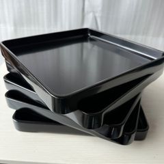 未使用 懐石道具 木製黒真塗 利休形 折敷膳 5客揃 四方膳 紙箱 未使用 懐石道具 木製黒真塗 利休形 折敷膳 5客揃 四方膳 紙箱 - メルカリ
