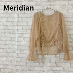 Meridian シアーブラウス フロントギャザー フリル袖 古着のサムネイル