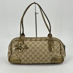 GUCCI GGキャンバス ベージュ×ゴールド ショルダーバッグのサムネイル