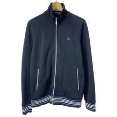 【中古】　BURBERRY BLACK LABEL　トラックジャケット　ジャージ　ハイネック　フルジップ　無地　ワンポイント　古着　/1156のサムネイル