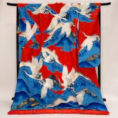 逸品】正絹 色打掛 唐織 刺繍 飛鶴花文 金銀糸 婚礼 花嫁 和装 撮影 