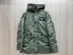 AVIREX/アヴィレックス CUSTOM N-3B フライトジャケット 6272070 ミリタリー ワッペン フード ナイロン バックロゴ Mサイズ ファー欠品のサムネイル