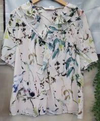 極美品 銀座マギー チュニック ブラウス リバティ 花柄 草木 11号