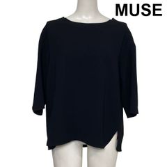 MUSE ミューズ ドゥーズィエムクラス ブラウス 黒 半袖 シルク 100
